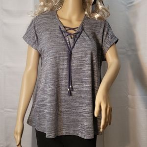 Gray and blue blouse